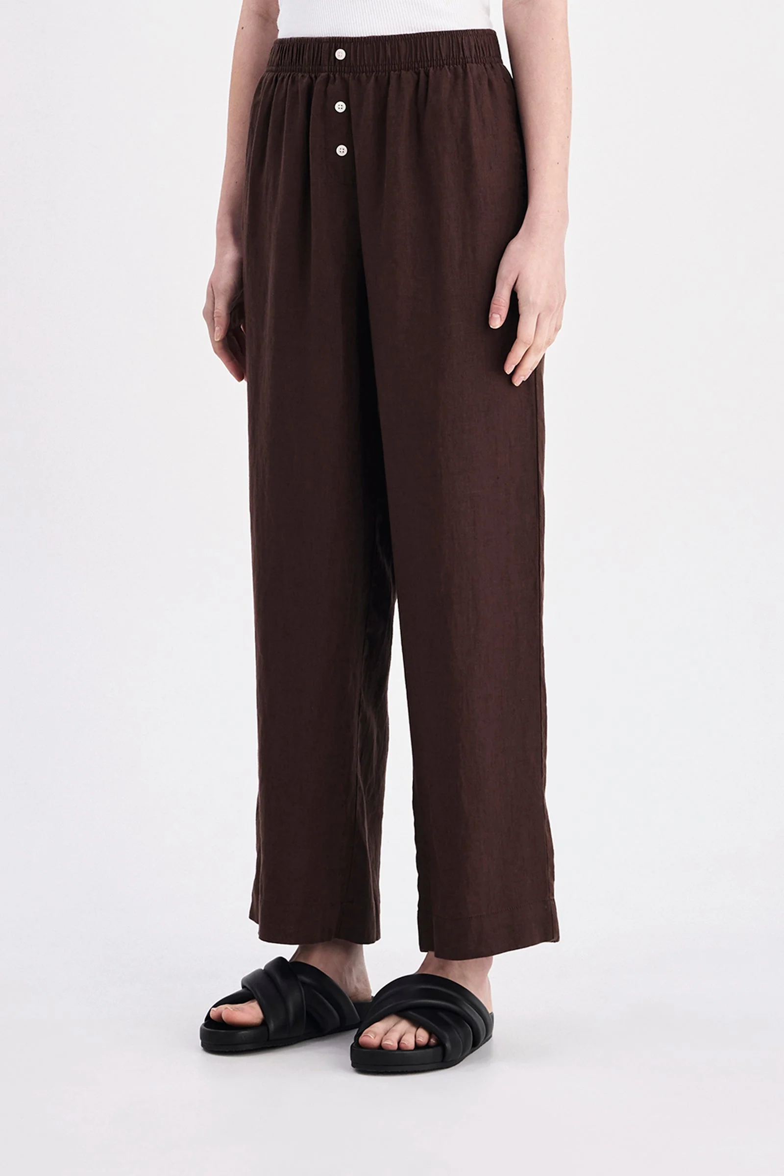 LOUNGE LINEN CROP PANT - Image 3