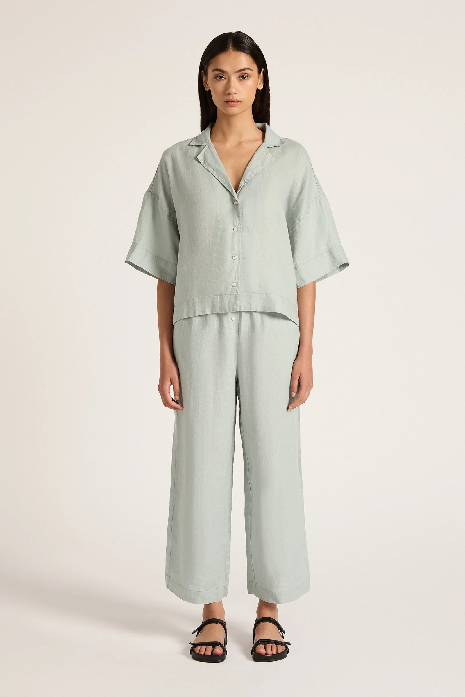LOUNGE LINEN CROP PANT - Image 7