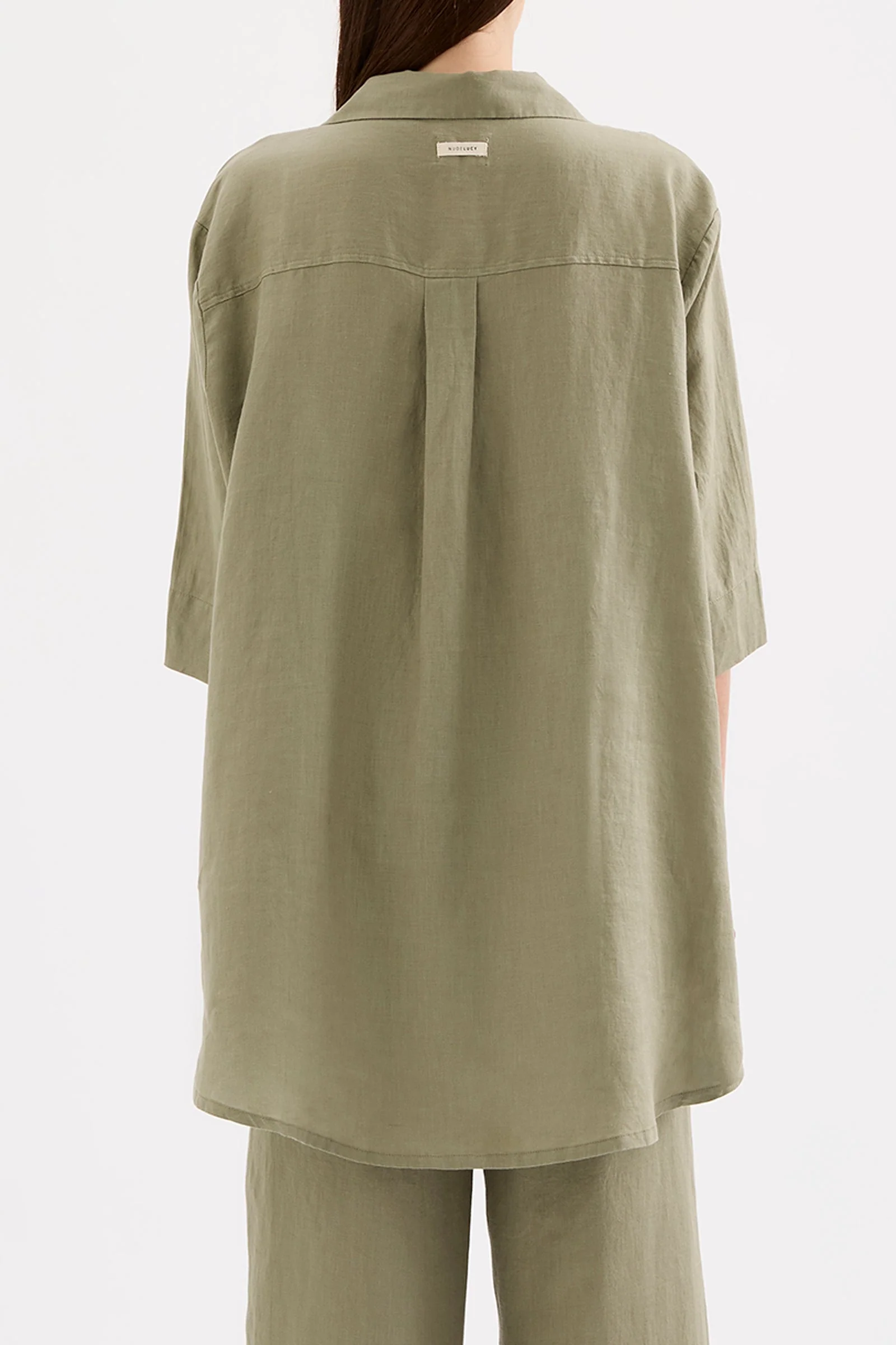 LOUNGE LINEN LONGLINE SHIRT - Image 4