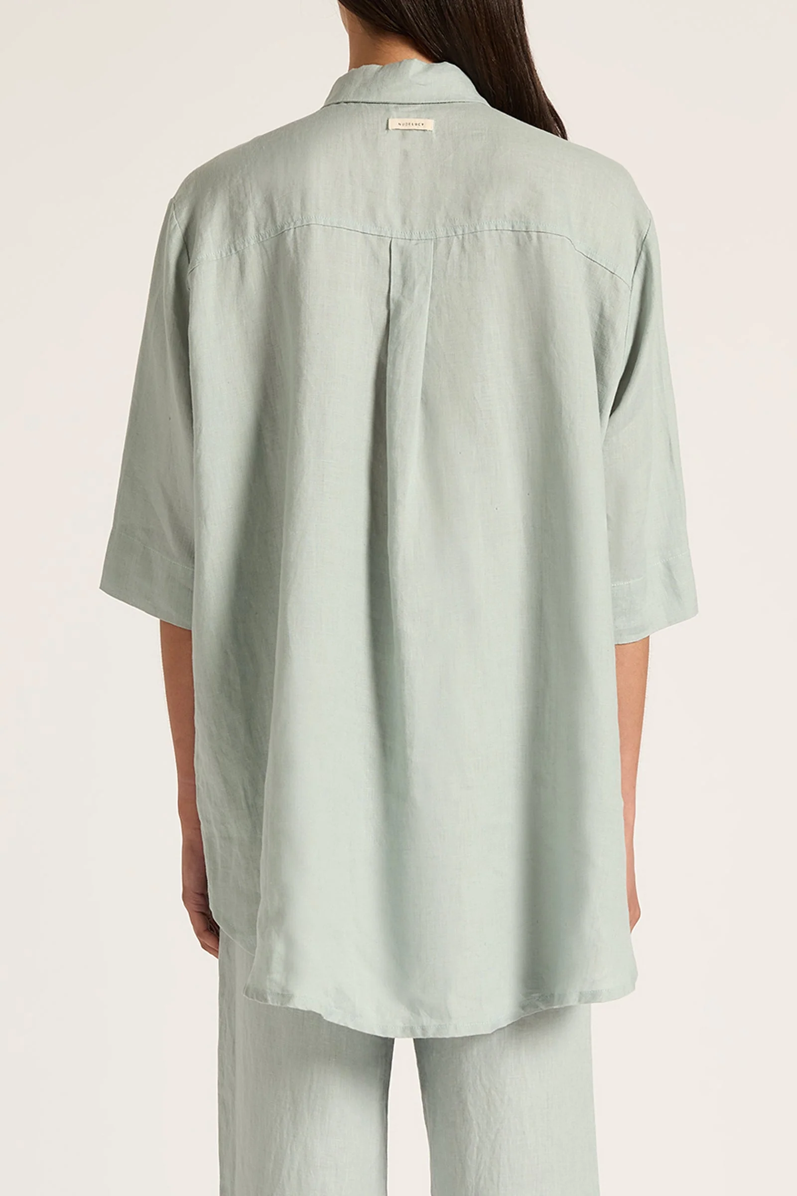 LOUNGE LINEN LONGLINE SHIRT - Image 10