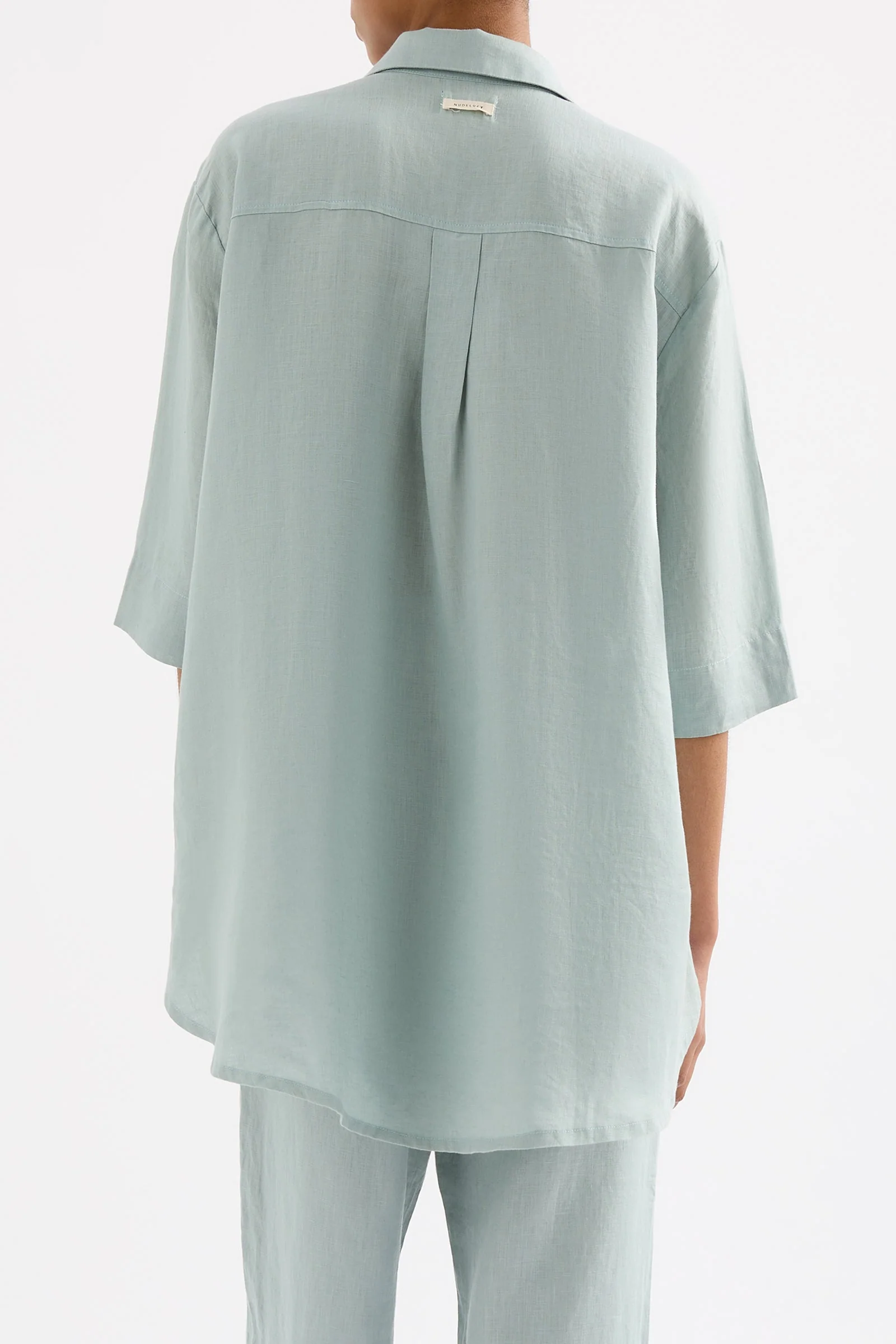 LOUNGE LINEN LONGLINE SHIRT - Image 4