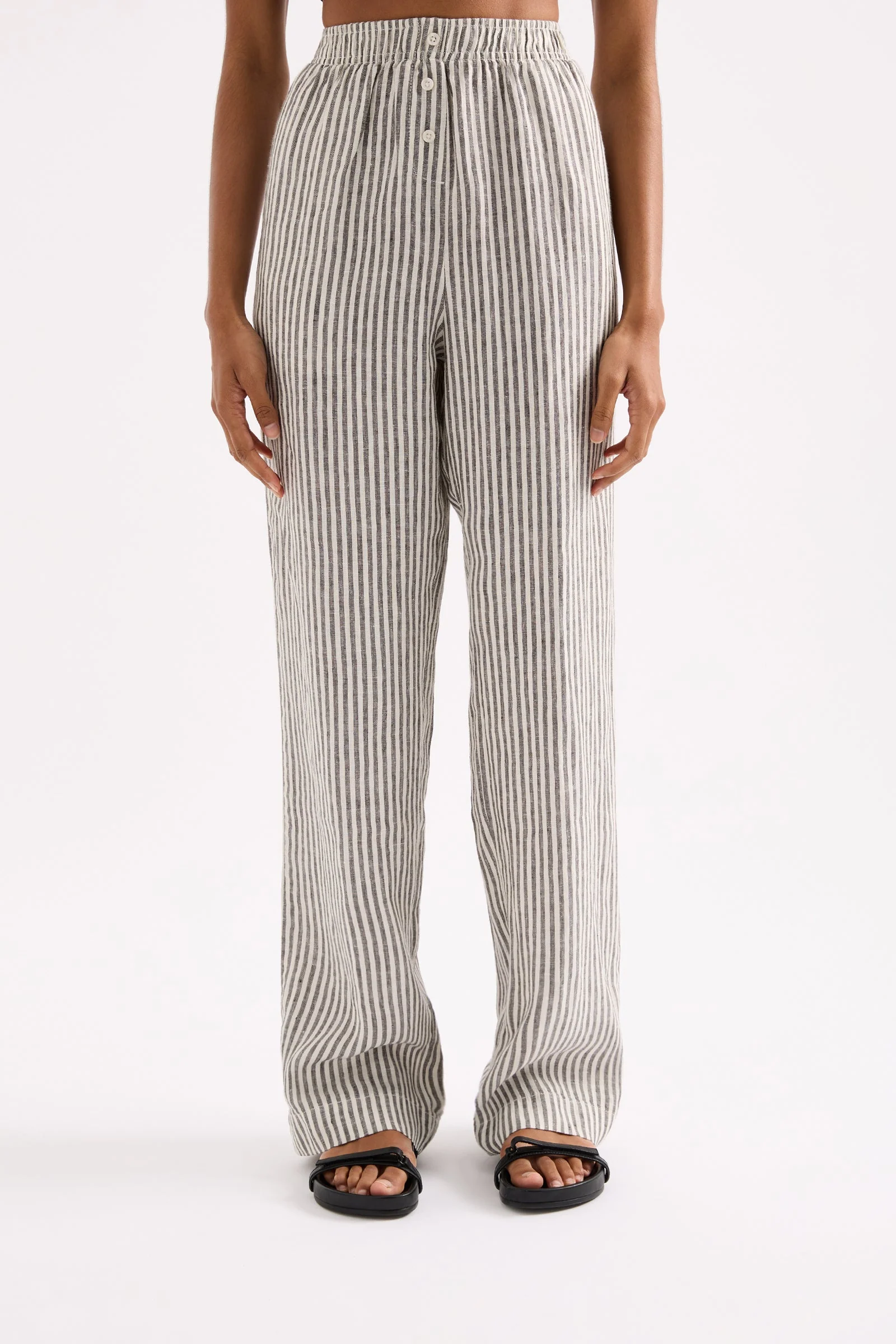 LOUNGE STRIPE LINEN PANT - Image 2