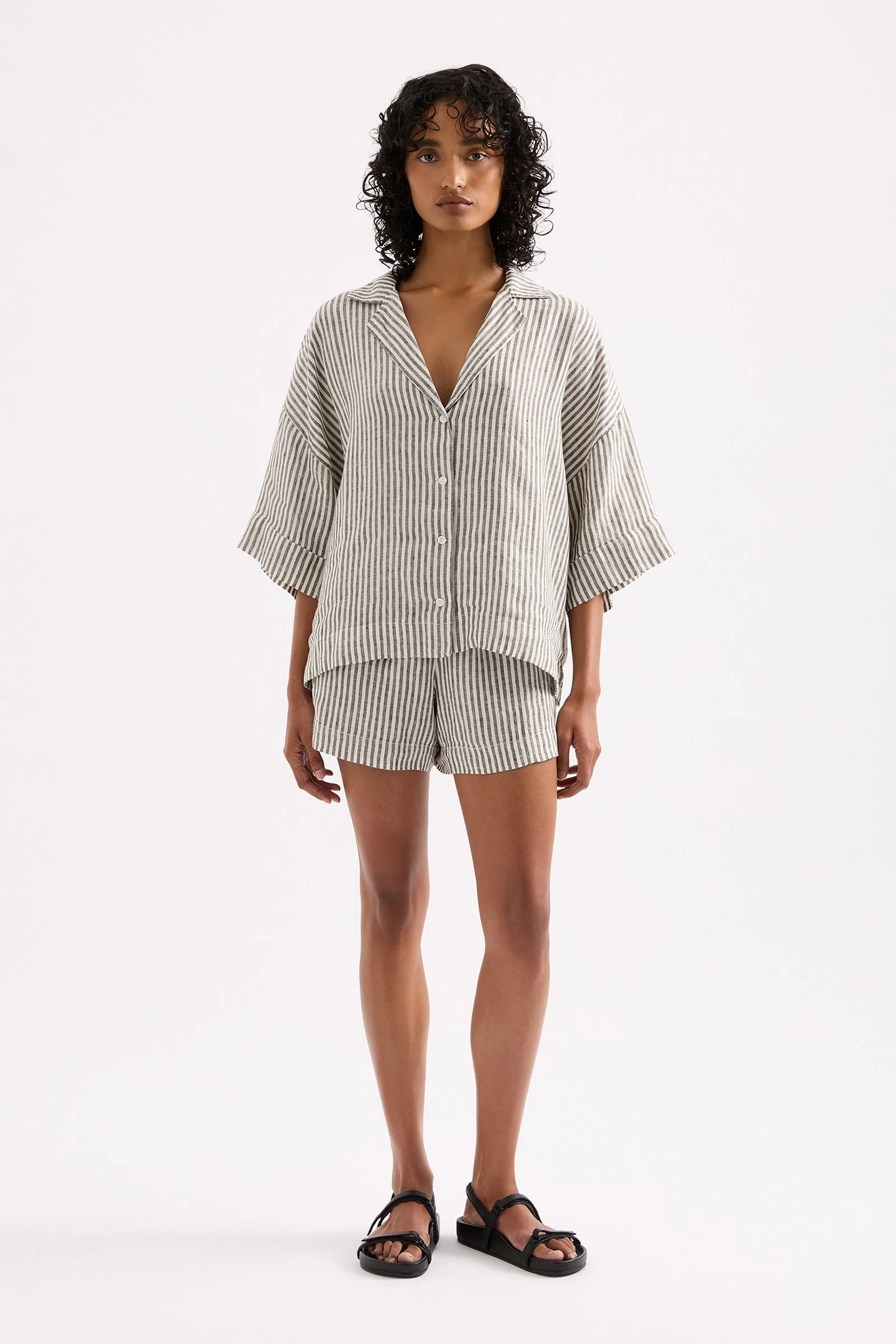 LOUNGE STRIPE LINEN SHIRT - Image 6