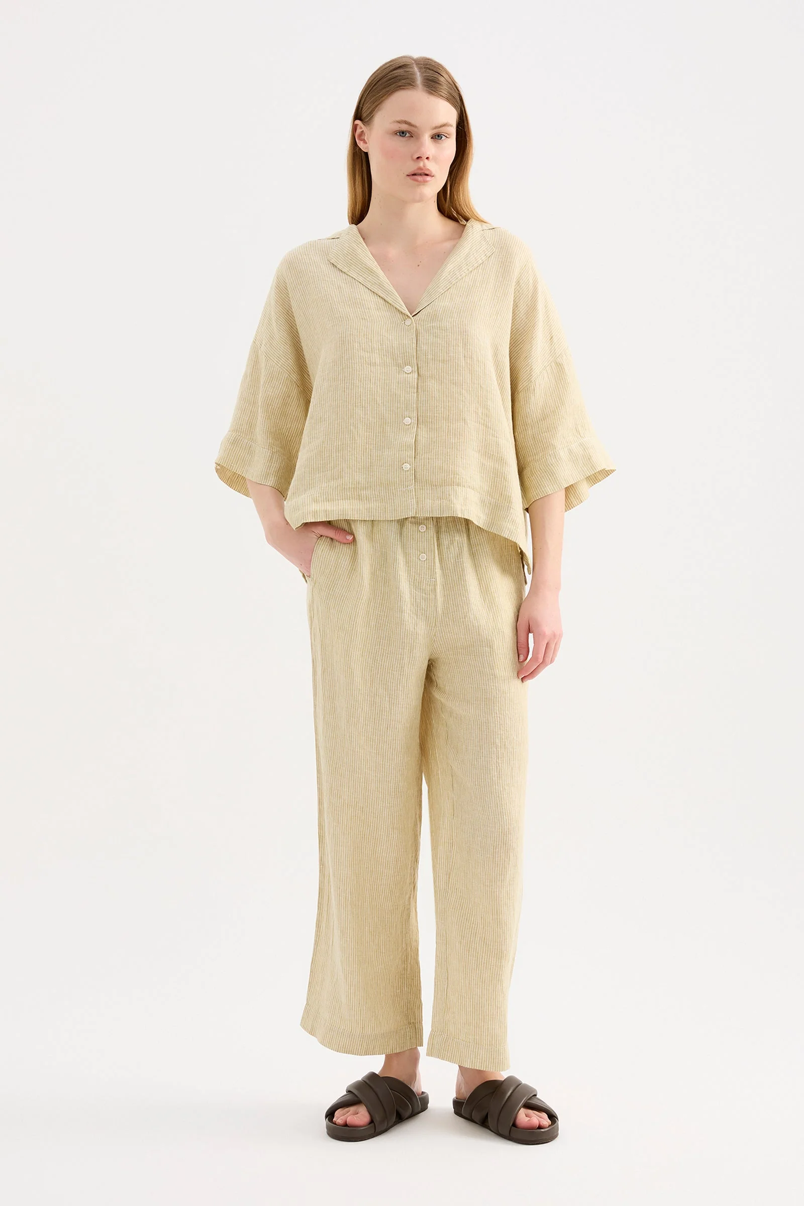 LOUNGE STRIPE LINEN SHIRT