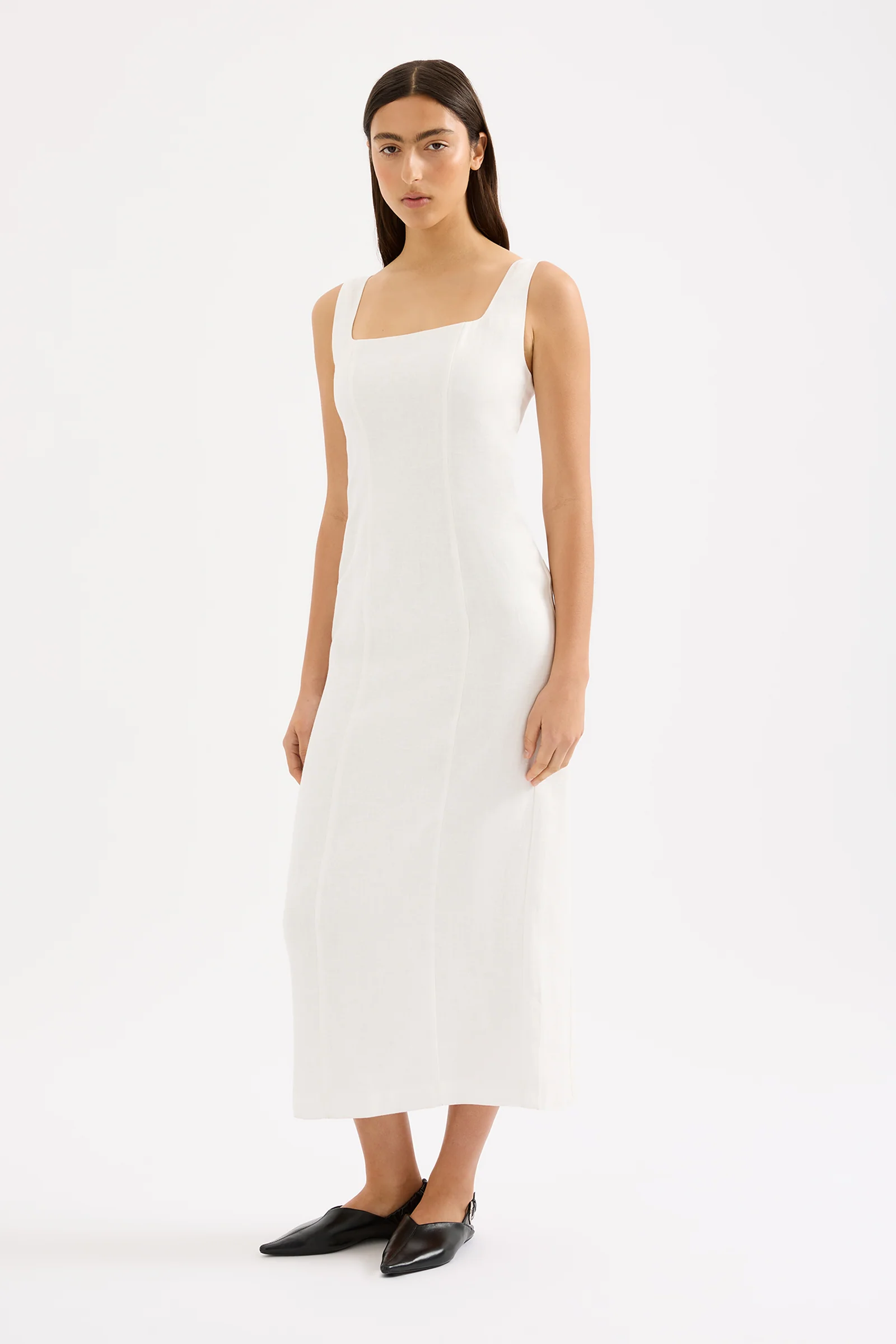 MONROE LINEN MIDI DRESS - Image 2