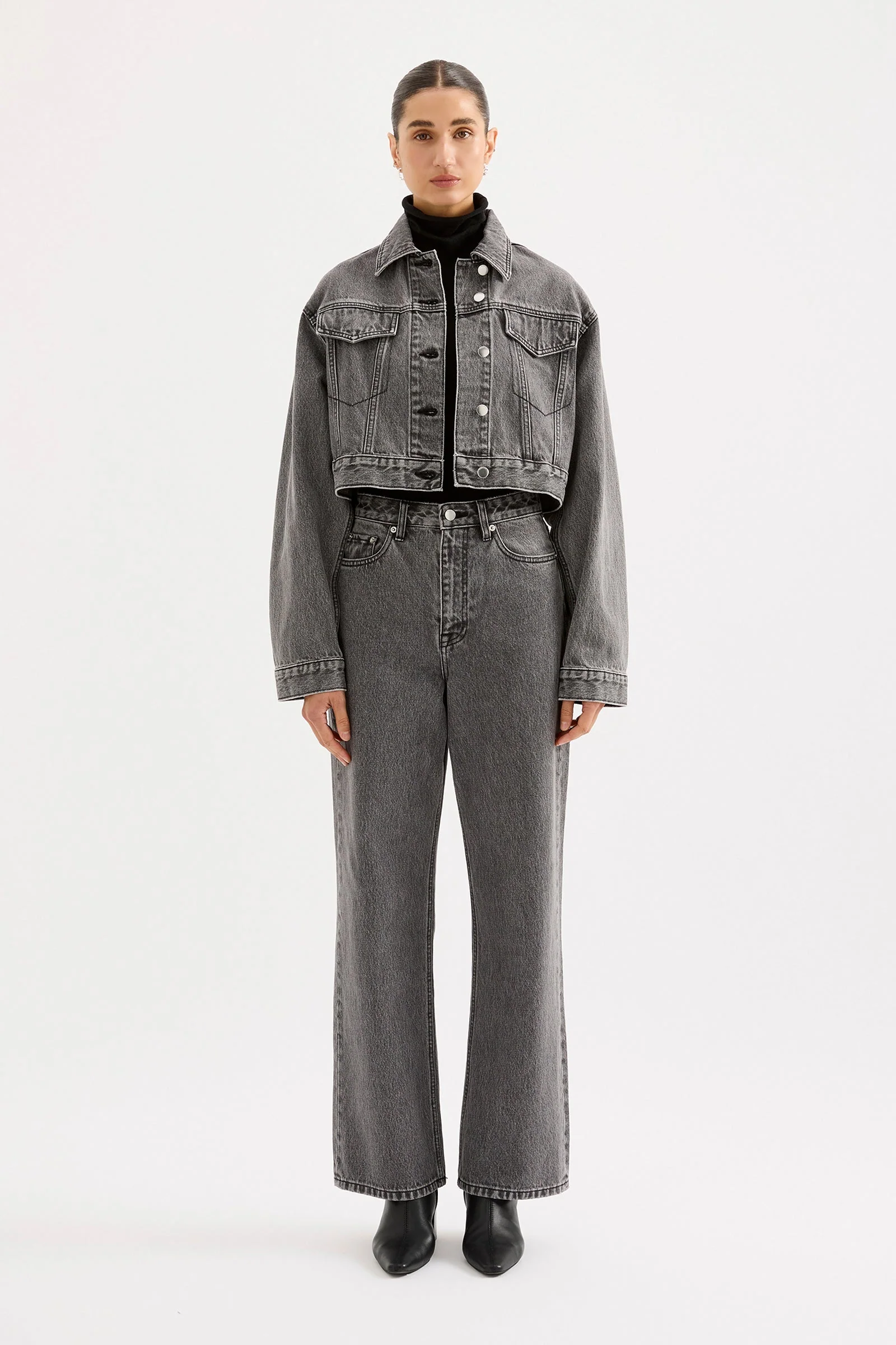 ORGANIC DENIM CROP JACKET