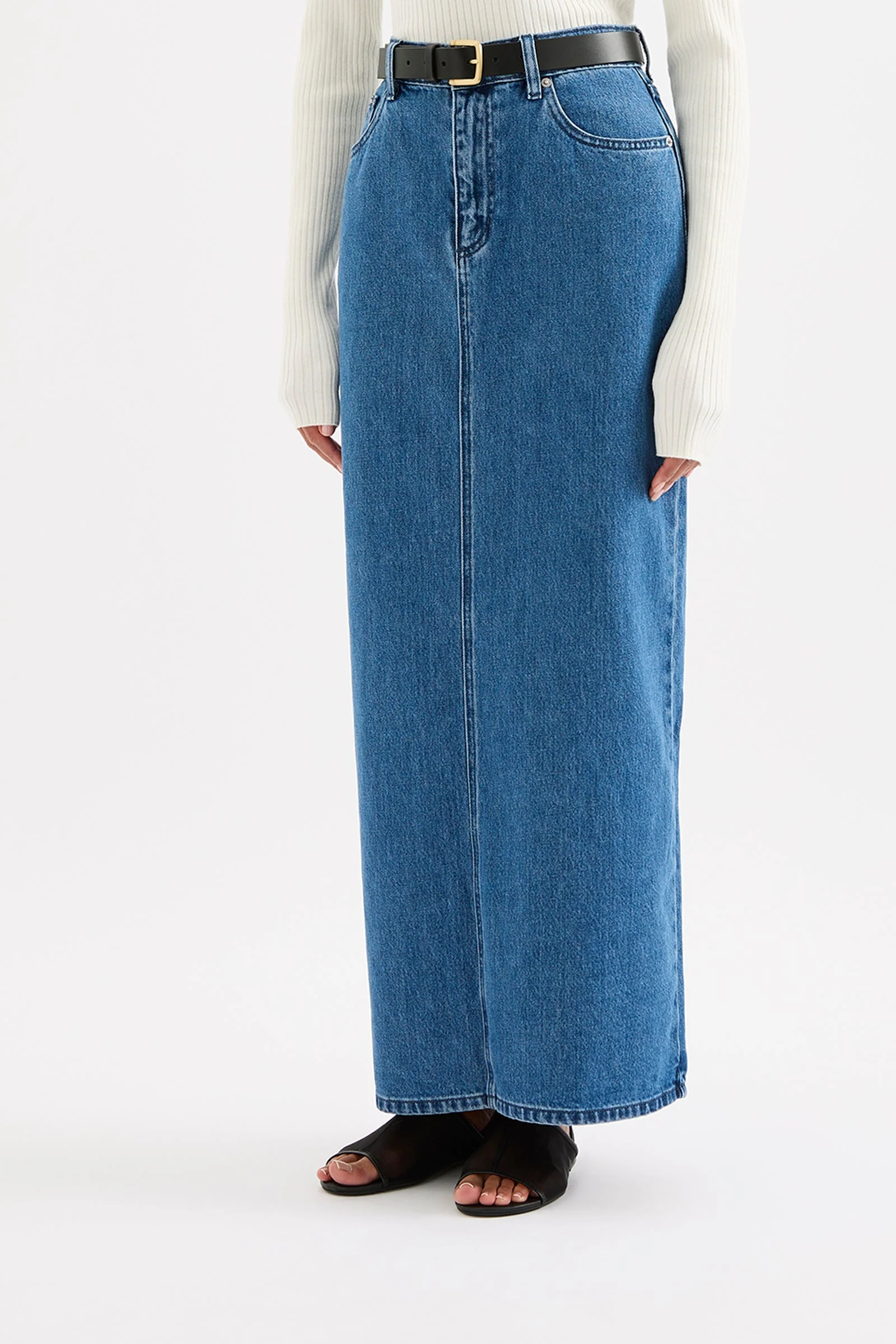 ORGANIC DENIM MAXI SKIRT - Image 3