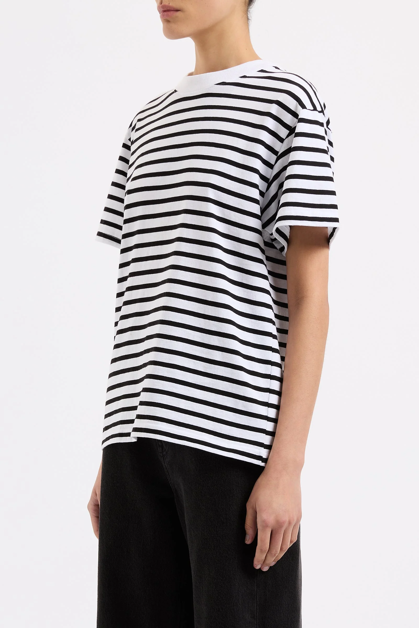 ORGANIC STRIPE BOYFRIEND TEE - Image 3