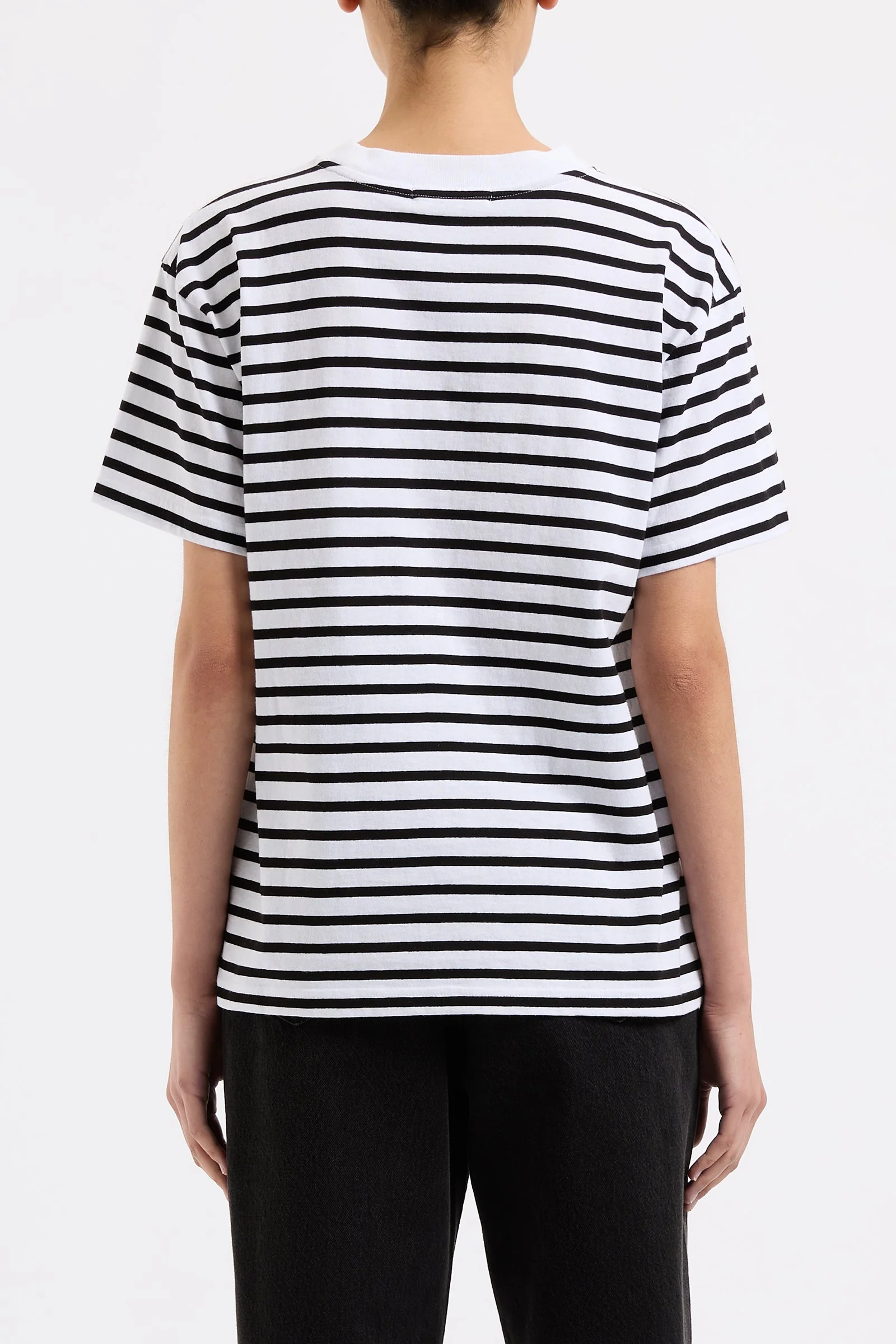 ORGANIC STRIPE BOYFRIEND TEE - Image 4