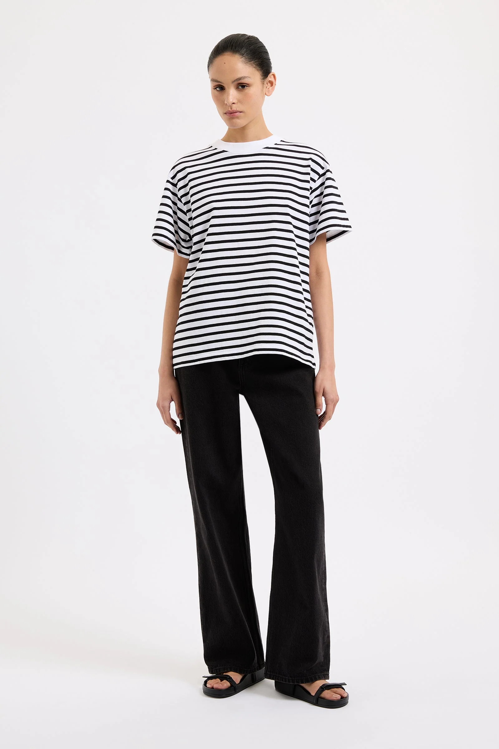 ORGANIC STRIPE BOYFRIEND TEE - Image 6