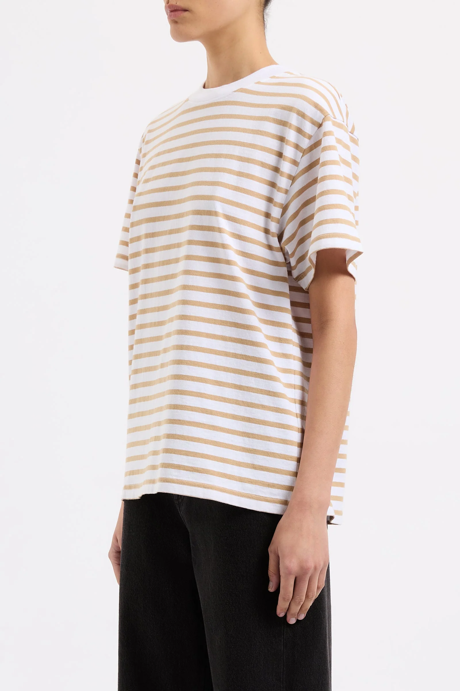 ORGANIC STRIPE BOYFRIEND TEE - Image 3