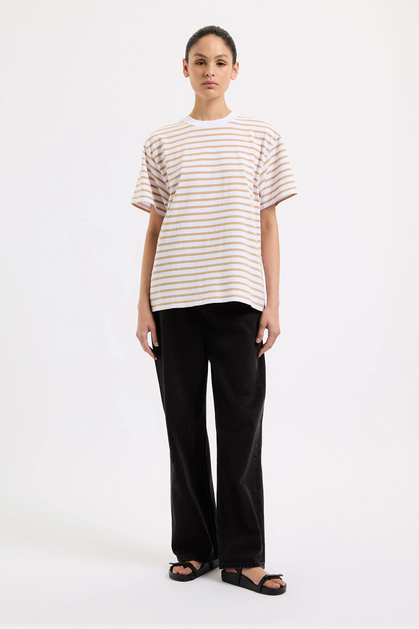 ORGANIC STRIPE BOYFRIEND TEE - Image 5